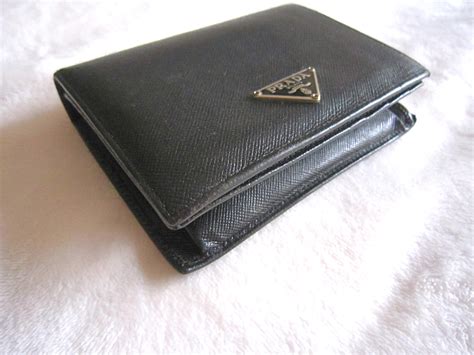 Prada Bifold Wallet M522A Black Saffiano Leather Used Ab Rank 